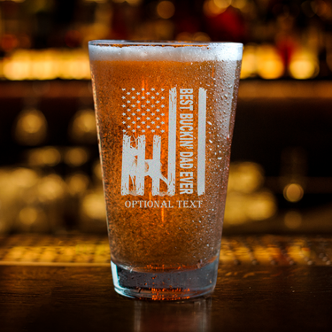Best Buckin Dad Patriotic Gifts Pint Glasses